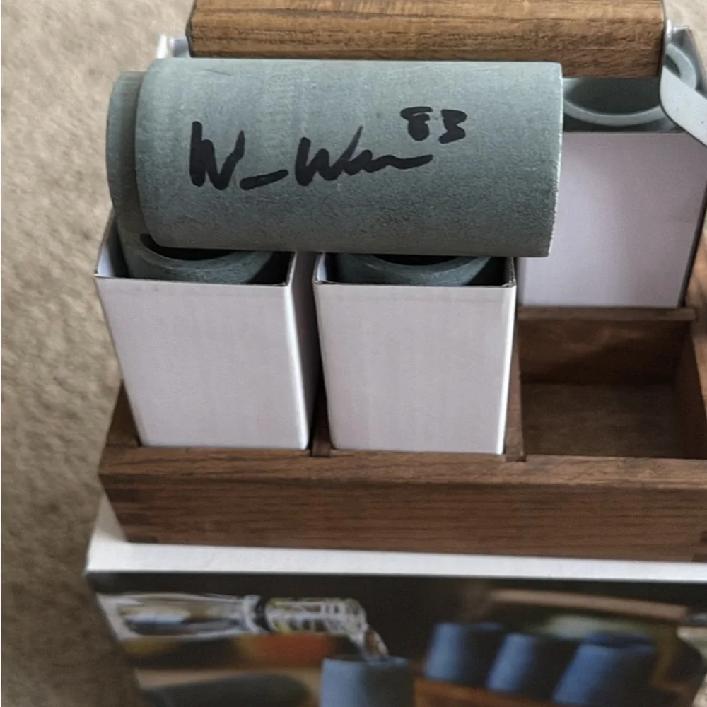 Soapstone Vodka Shooter Set - Gray set of 6. Autographed by Wes Welker.